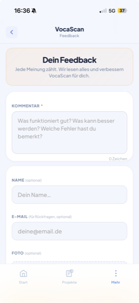 Feedback form